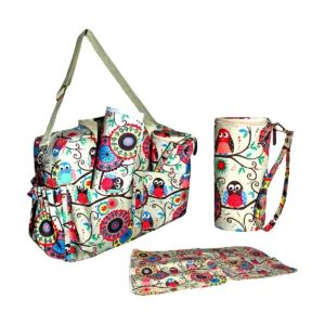 Baby Changing Bag with Bottle Holder and Changing Mat