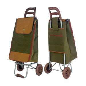 Travel Faux Leather Lightweight Shopping Trolley -Dimensions for the Frame and the Bag are included
